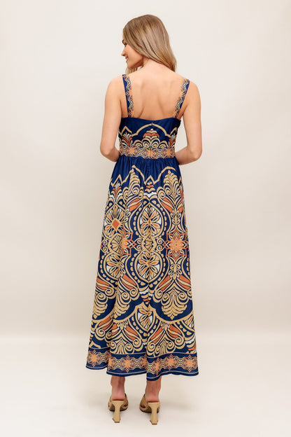 SAHARA DREAMS WOVEN MIDI DRESS
