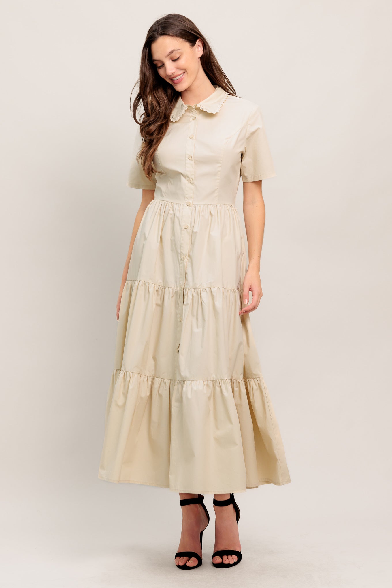WORTH THE WAIT WOVEN MIDI DRESS