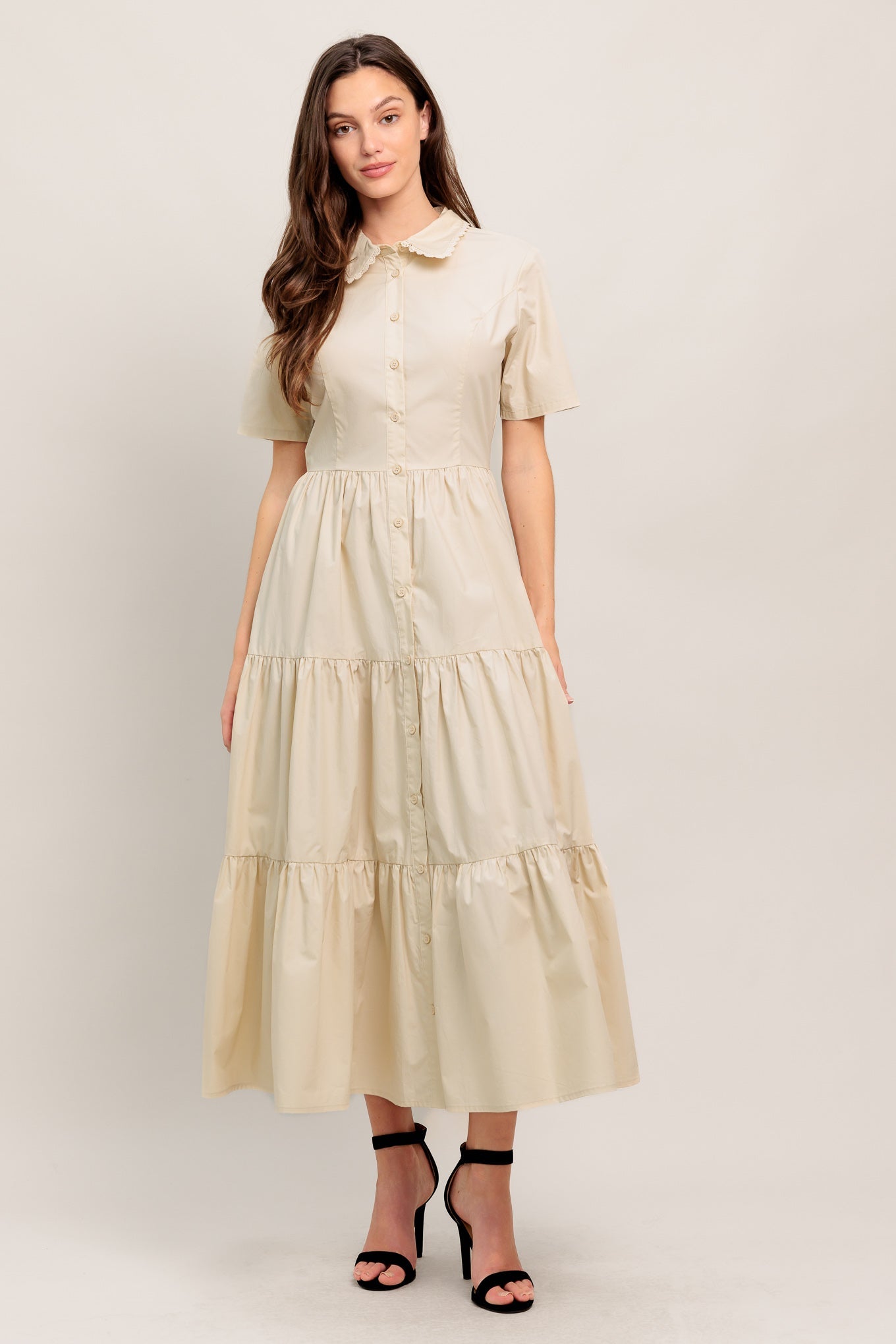 WORTH THE WAIT WOVEN MIDI DRESS