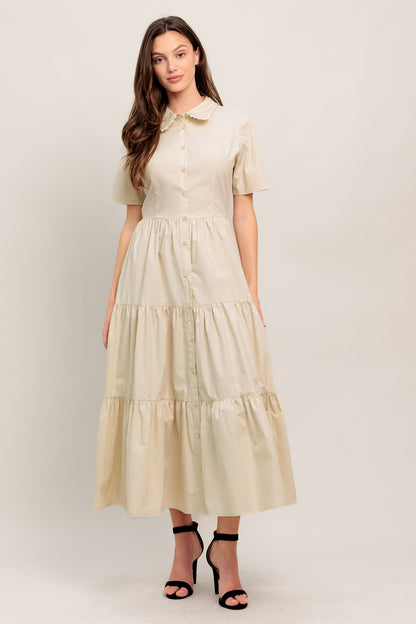 WORTH THE WAIT WOVEN MIDI DRESS