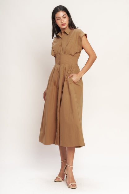 LOVE YOU MORE WOVEN MIDI DRESS