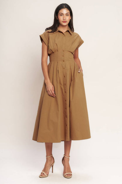 LOVE YOU MORE WOVEN MIDI DRESS