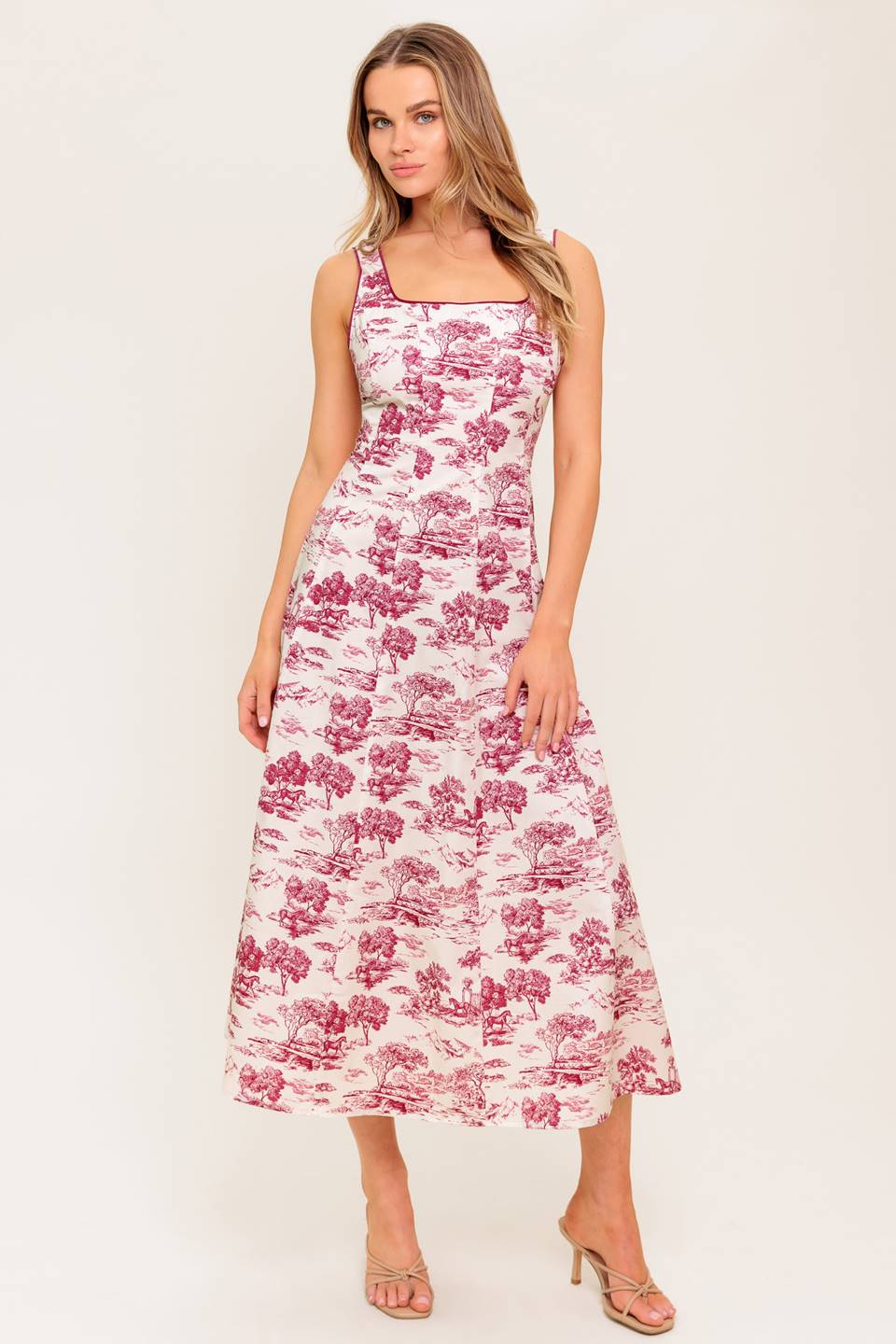 MOJITO MOOD BERRY WOVEN MIDI DRESS
