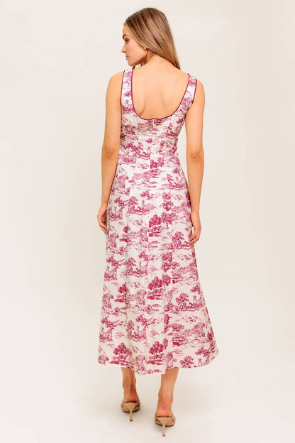 MOJITO MOOD BERRY WOVEN MIDI DRESS