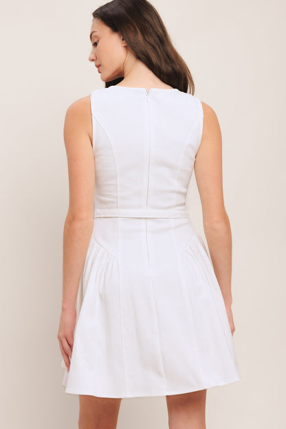 GOLDEN MILK WOVEN MINI DRESS