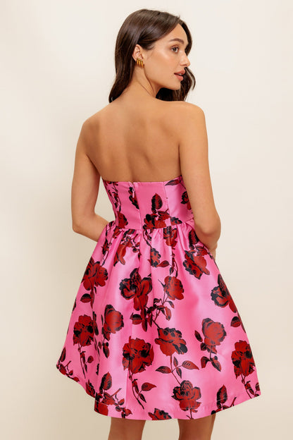 STRAPLESS SEDUCTION WOVEN MINI DRESS