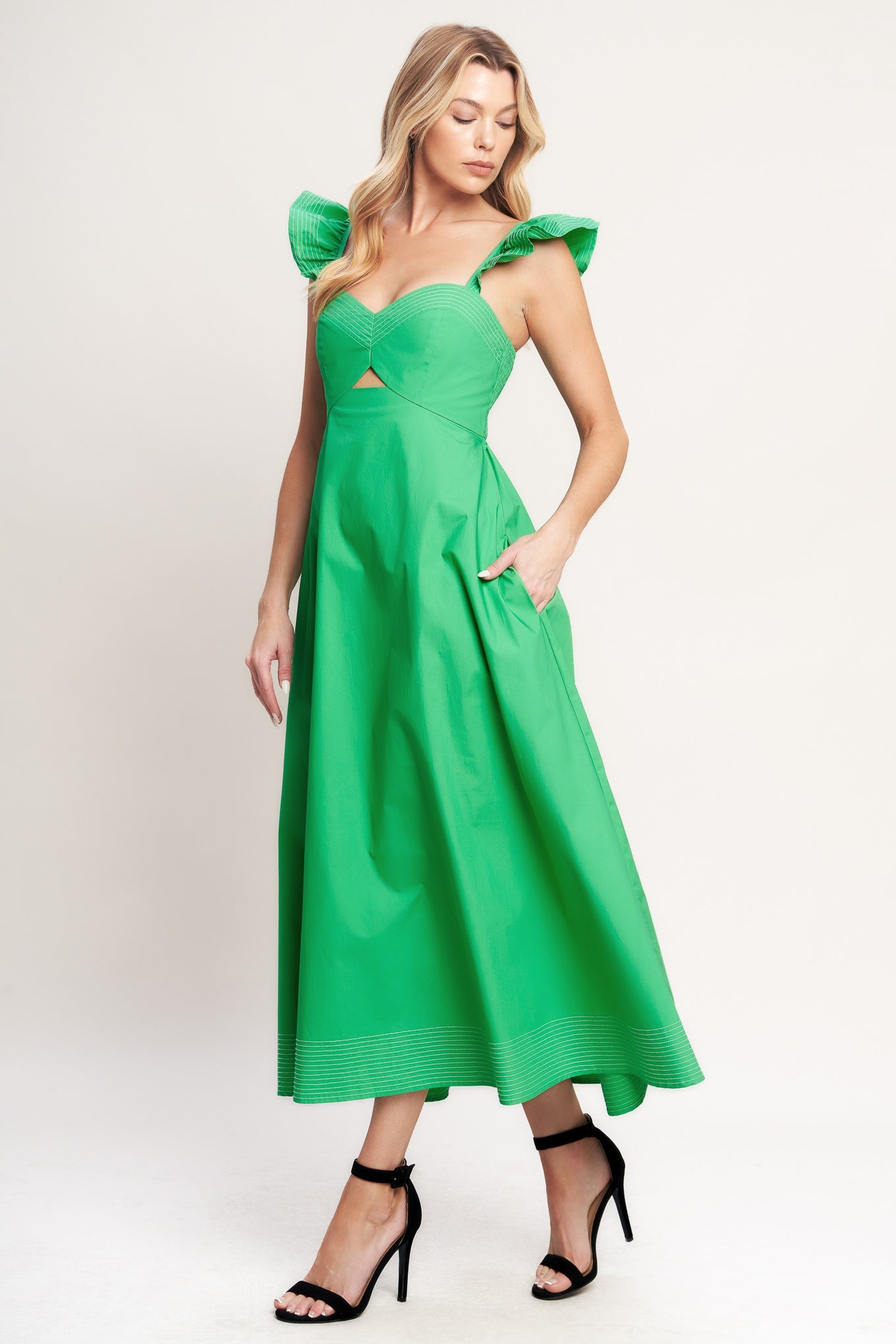BEAUTIFULLY UNEXPECTED WOVEN MIDI DRESS