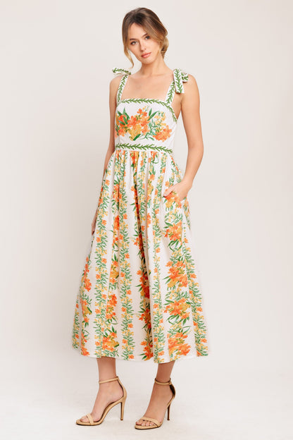 MARIGOLD BREEZE WOVEN MIDI DRESS