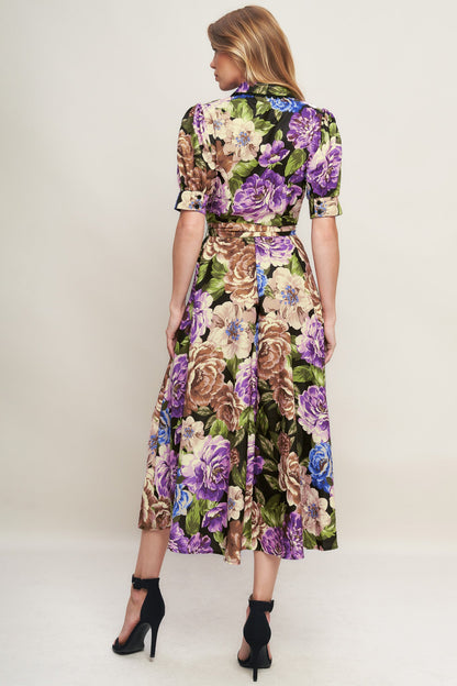 VIVID HERITAGE WOVEN MIDI DRESS
