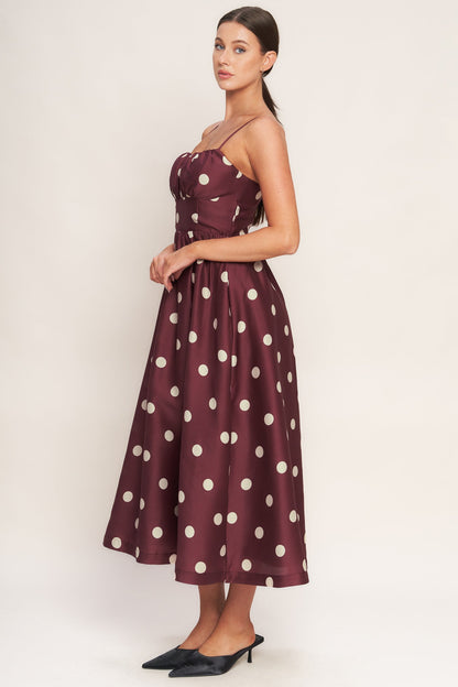 MARASCHINO CHIC WOVEN MIDI DRESS