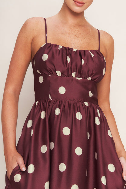 MARASCHINO CHIC WOVEN MIDI DRESS