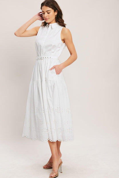 HAMPTONS SUMMER WOVEN MIDI DRESS