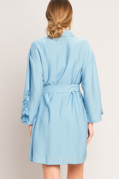 AZURE COAST WOVEN MINI DRESS