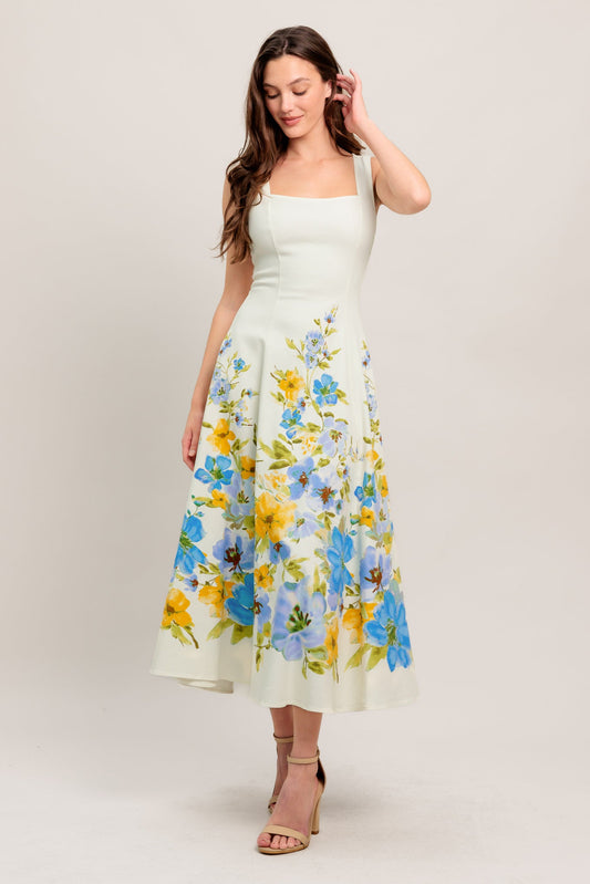 DREAMING OF THE COAST WOVEN MIDI DRESS