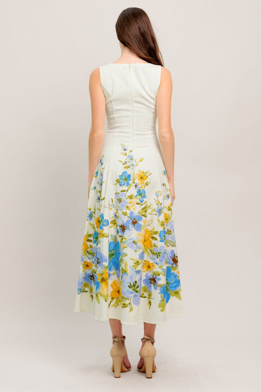 DREAMING OF THE COAST WOVEN MIDI DRESS