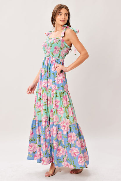 PASTEL GLOW WOVEN MAXI DRESS
