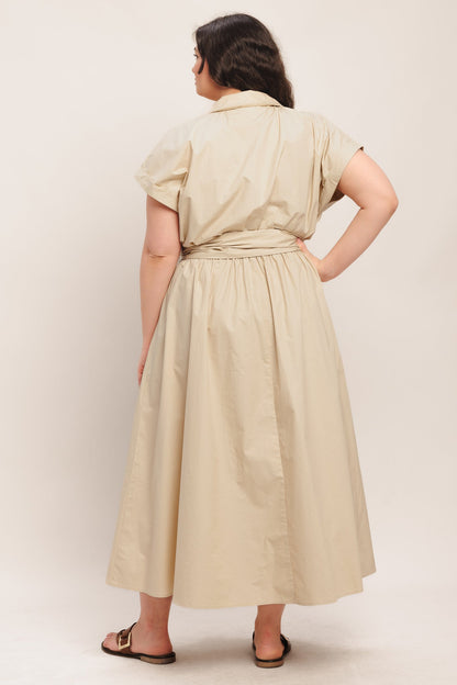 BARE ELEGANCE WOVEN MIDI DRESS