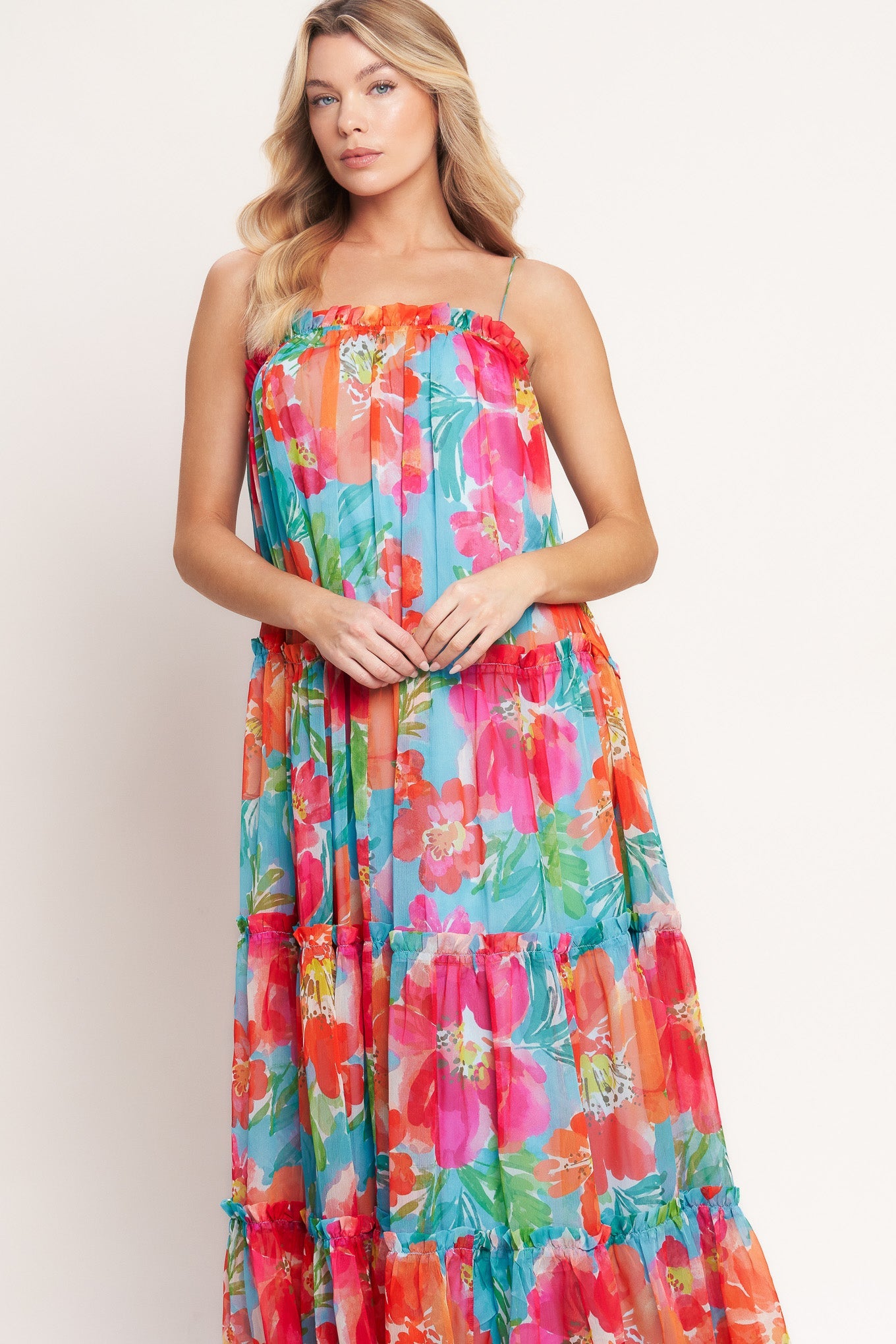 TROPICAL DAYDREAM WOVEN MAXI DRESS