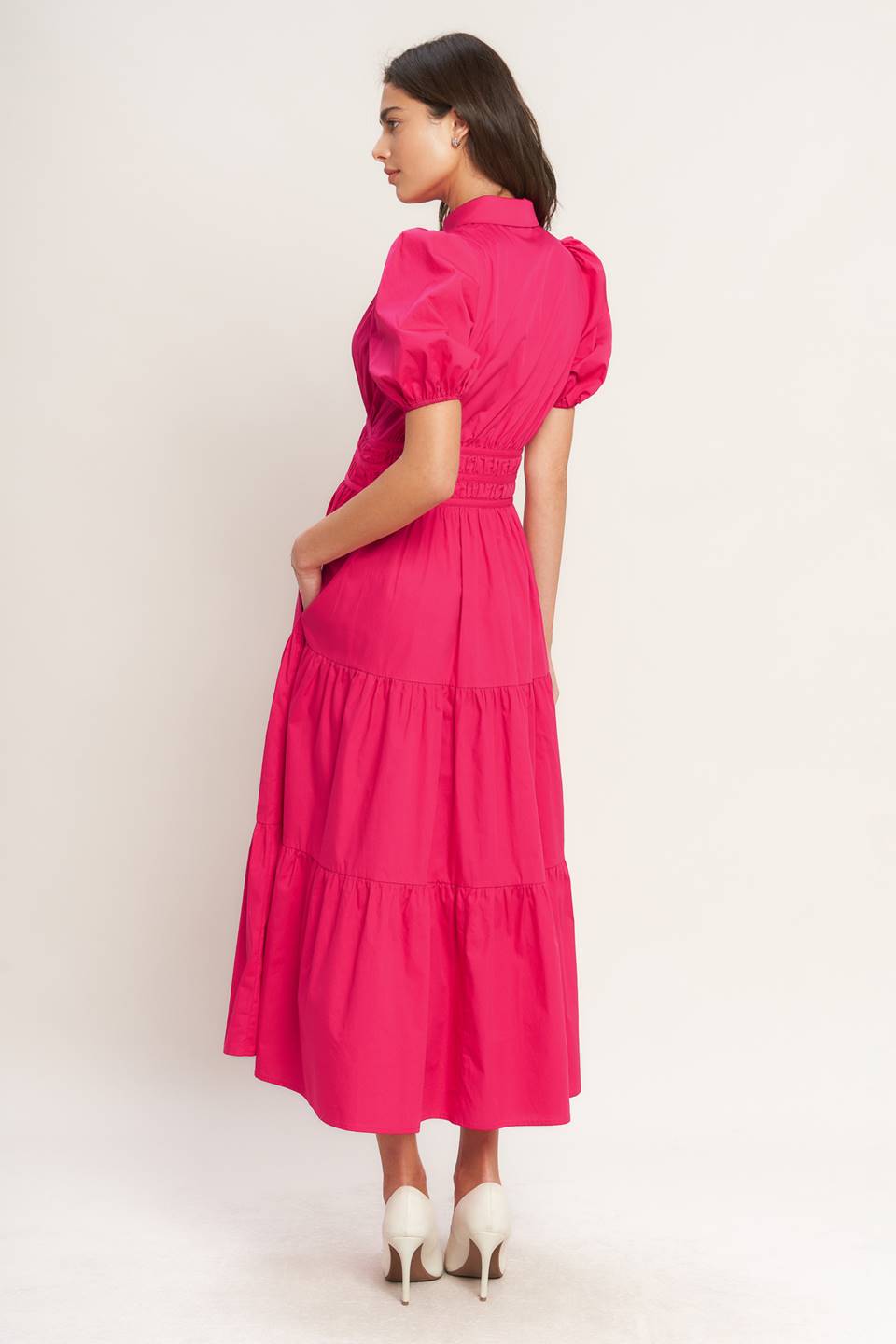 SUGAR CLOUD WOVEN MIDI DRESS