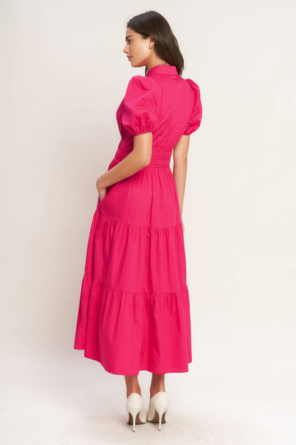 SUGAR CLOUD WOVEN MIDI DRESS