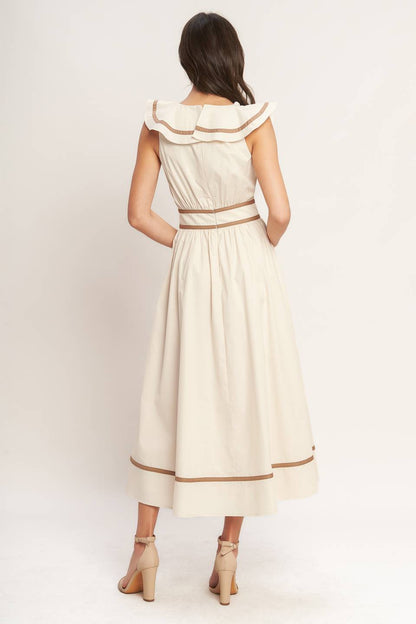 BREEZE CANVAS WOVEN MIDI DRESS