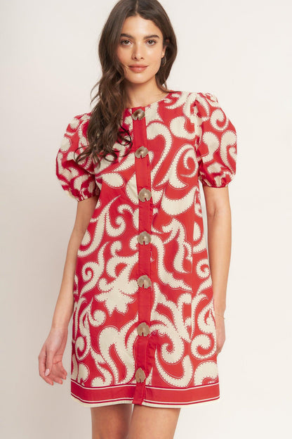 STRAIGHT & STRONG WOVEN MINI DRESS