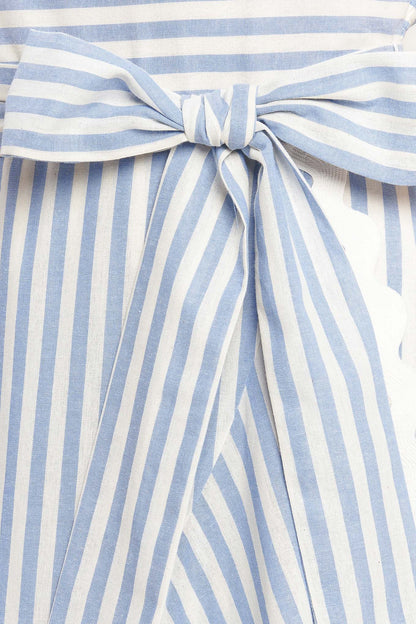 TIED TO YOU STRIPED WOVEN MIDI DRESS