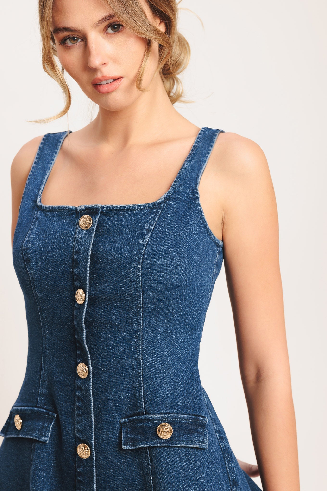 URBAN POLISH DENIM MINI DRESS