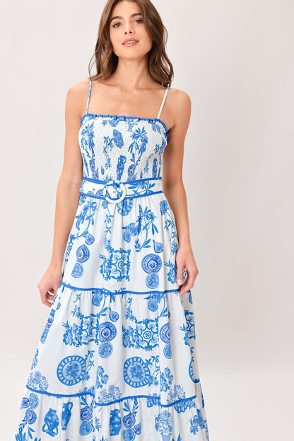 SANTORINI DREAM WOVEN MAXI DRESS