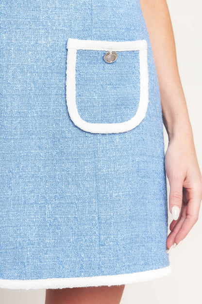 BLUE SKIES AND DAYDREAMS WOVEN MINI DRESS
