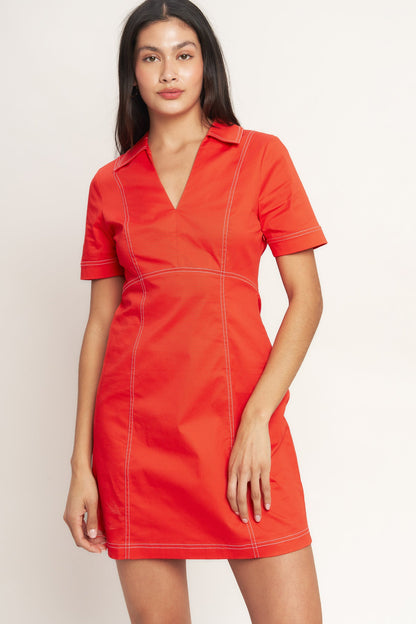 BOLD AND BEAUTIFUL WOVEN MINI DRESS