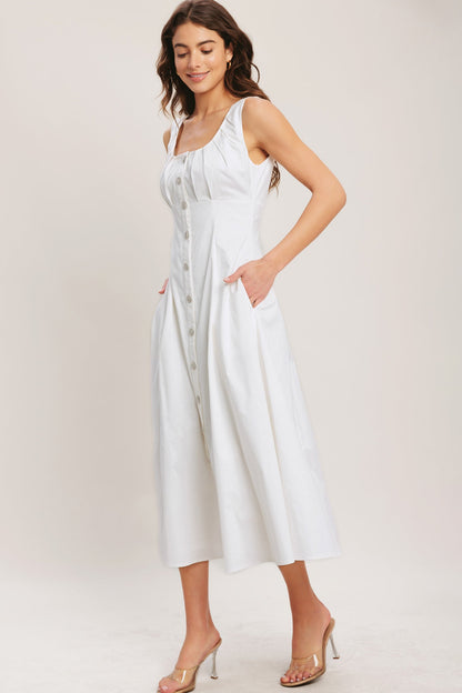 SEASIDE BRUNCH WOVEN MIDI DRESS