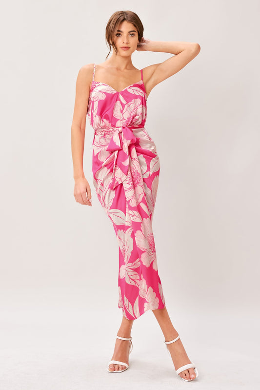 BOLD PETALIA WOVEN MIDI DRESS