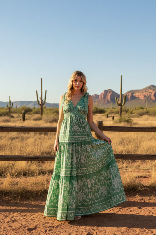 VERONA GARDEN WOVEN MAXI DRESS