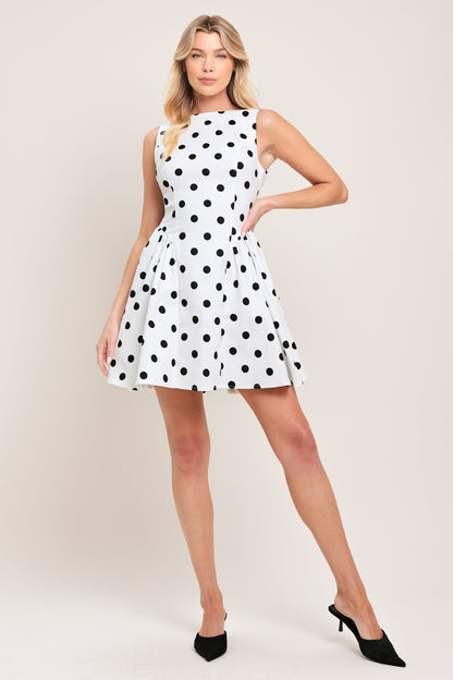 [PREORDER] SPOTLIGHT LOVE DOT WOVEN MINI DRESS