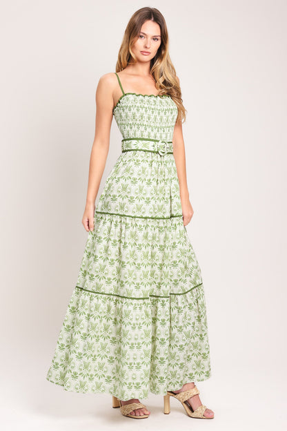 DAINTY FLORA WOVEN MAXI DRESS