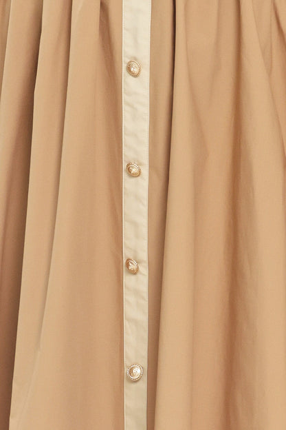 SANDSTONE SWEETHEART WOVEN MIDI DRESS