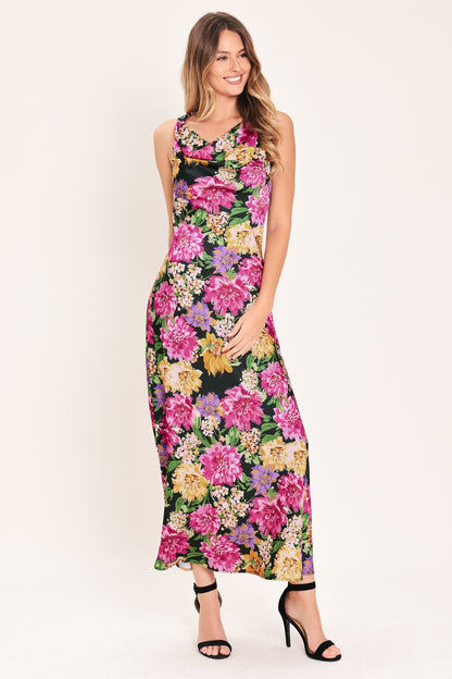 MIDNIGHT GARDEN WOVEN MIDI DRESS