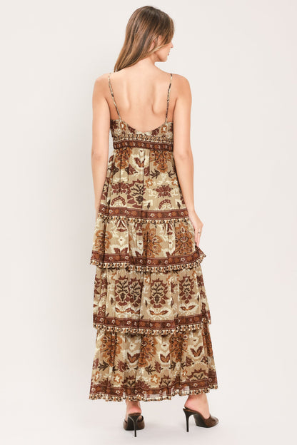 NOMAD FLOWER CANTICLE WOVEN MAXI DRESS