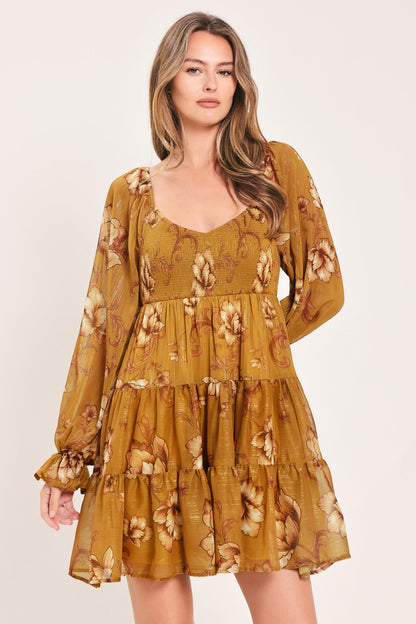 SAFFRON GARDEN MUSE WOVEN MINI DRESS