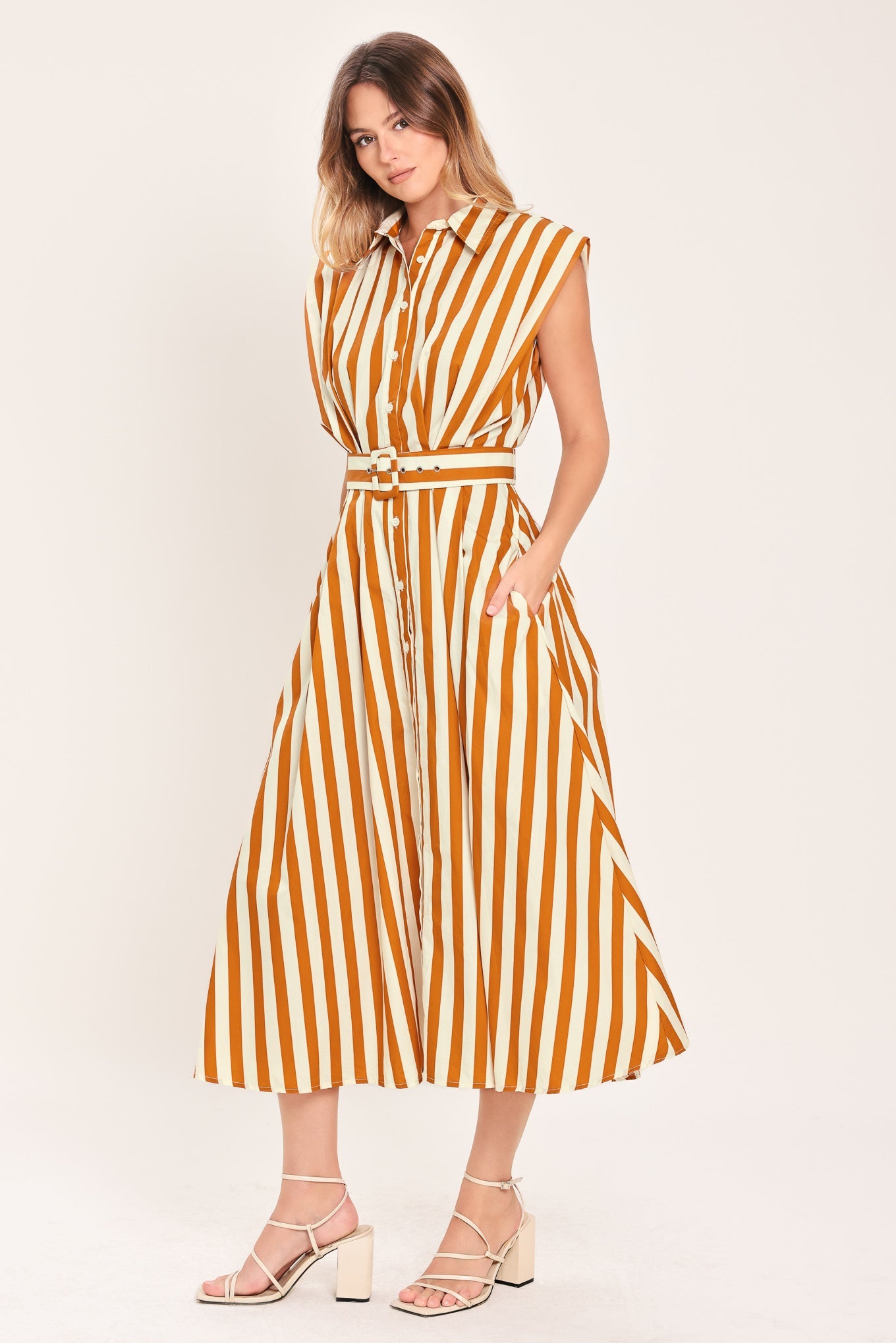 SUNSET MARINA WOVEN MIDI DRESS