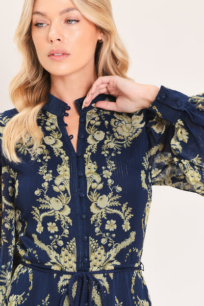 ROYAL HERITAGE BLOOM WOVEN MAXI DRESS