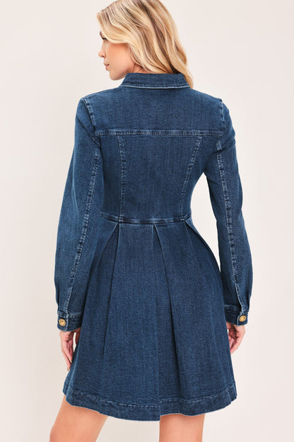 DENIM HERITAGE FLARE MINI DRESS
