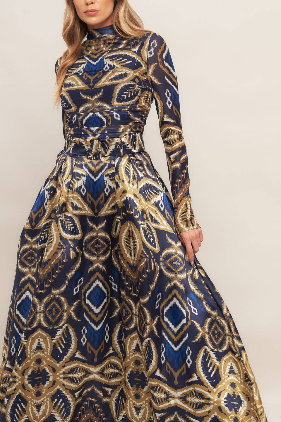 NIGHTFALL DRAPE WOVEN MAXI FULL SKIRT