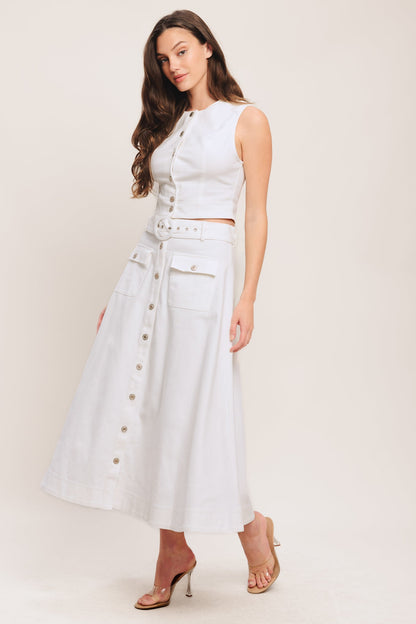EASY WEAR WESTERN WOVEN MIDI SKIRT