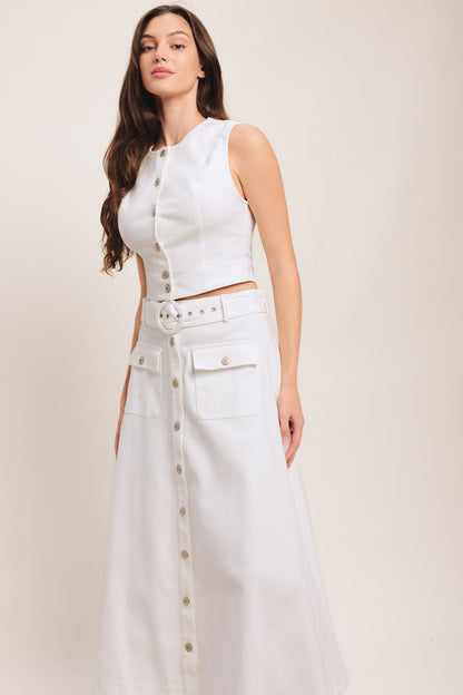 EASY WEAR WESTERN WOVEN MIDI SKIRT
