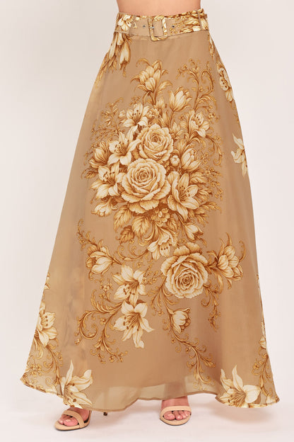 MOONLIT GARDEN PRINTED MAXI SKIRT