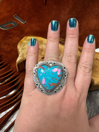 The Tandy Ring - Turquoise Confetti