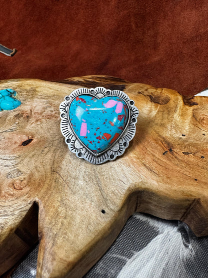 The Tandy Ring - Turquoise Confetti
