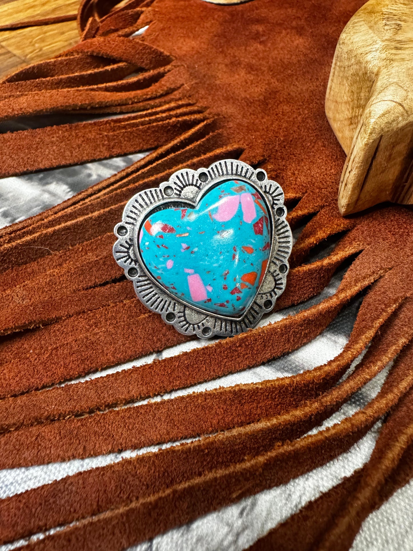 The Tandy Ring - Turquoise Confetti